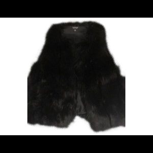 Topshop black faux fur vest size 6 ( small)